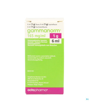 Gammanorm 165 mg/ml octapharma fl inj  6ml