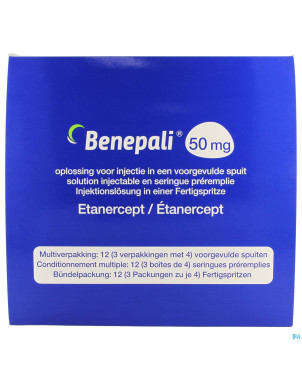 Benepali 50mg sol inj seringue preremplie 12