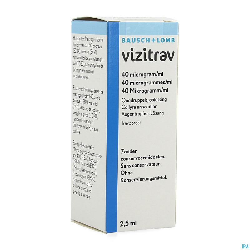 Vizitrav 40mcg/ml collyre sol fl 1 x 2,5ml