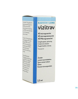 Vizitrav 40mcg/ml collyre sol fl 1 x 2,5ml