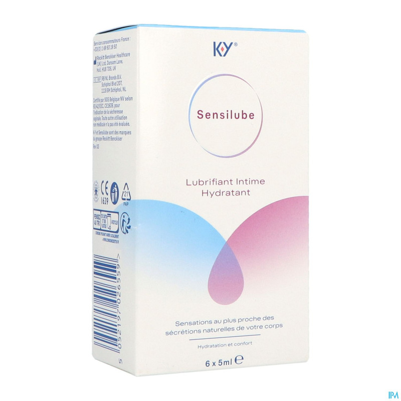 Durex ky sensilube lubrifiant monodose 6x5ml