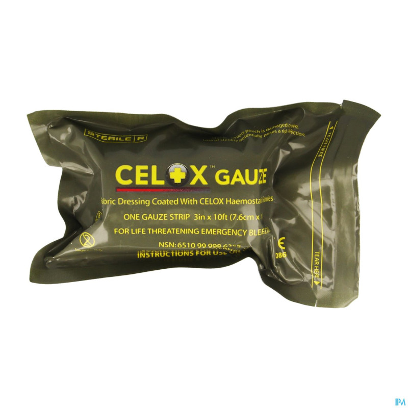 Celox bandage hemostatique 7,6cmx3cm    covarmed