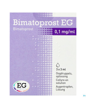 Bimatoprost eg 0,1mg/ml collyre sol fl 3 x 3ml