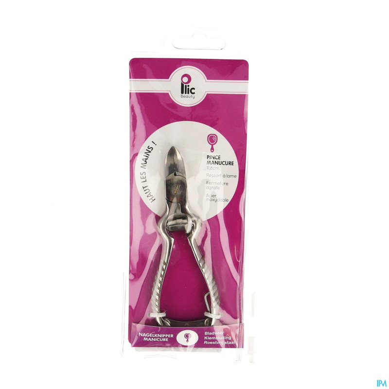 Plic pince manicure acier inoxyd. agrafe