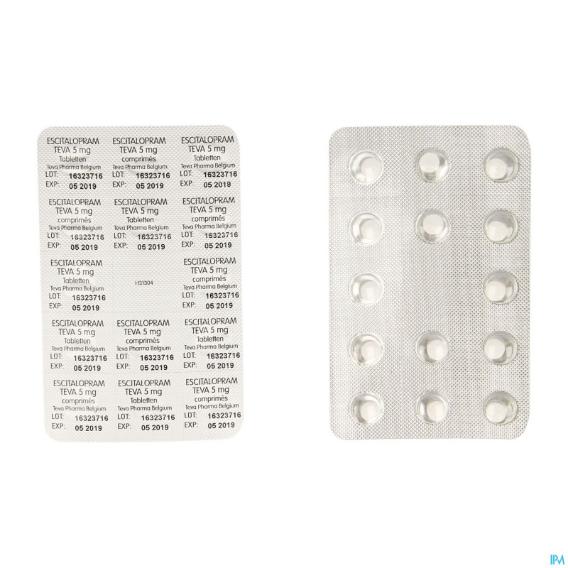 Escitalopram  5 mg teva comp pell 100 x  5 mg
