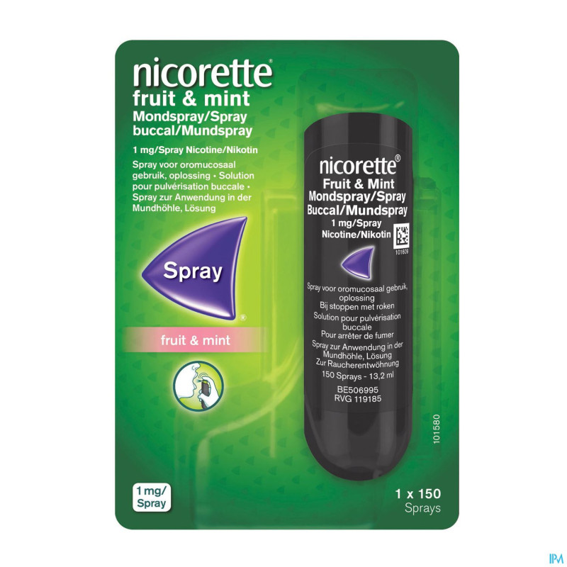 Nicorette fruit & mint 1 mg spray dos 150