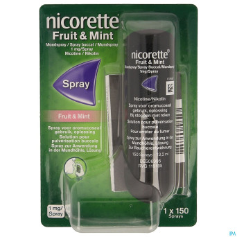 Nicorette fruit & mint 1 mg spray dos 150