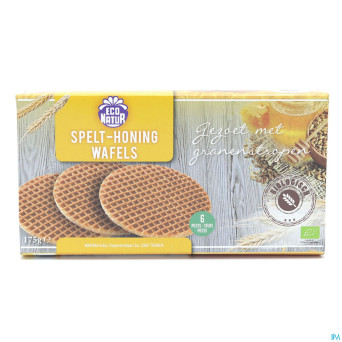 Eco natur gaufres epeautre-miel bio 6x175g