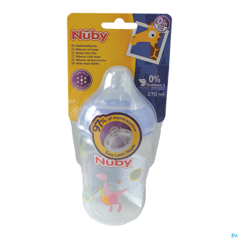 Nuby cl biberon softflex a/coliq. lent +0m 180ml