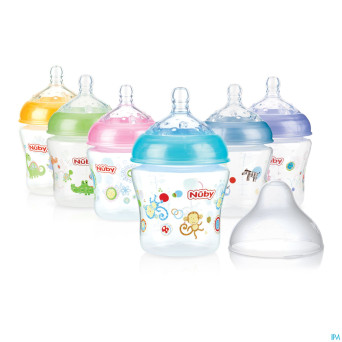Nuby cl biberon softflex a/coliq. lent +0m 180ml