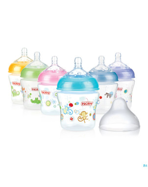 Nuby cl biberon softflex a/coliq. lent +0m 180ml