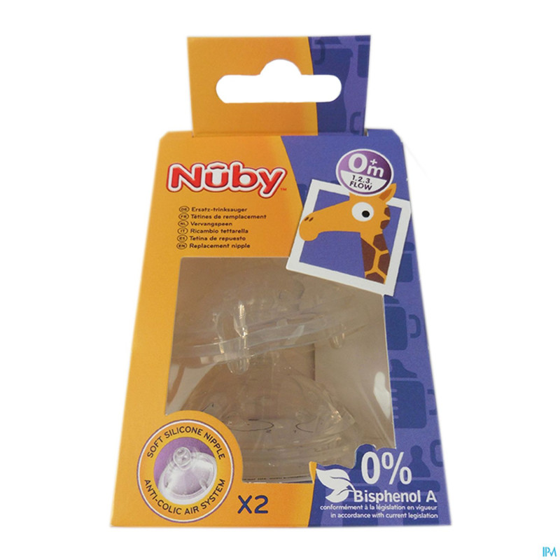 Nuby cl tetine remplacement softflex 1 2 3 +3m