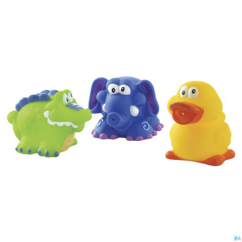 Nuby cl jouets bain crocodile elephant canard +4m