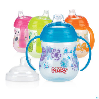 Nuby cl gobelet a/gout. anses design. +6m bleu