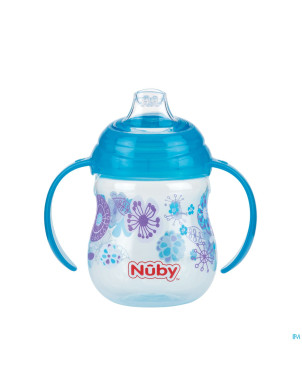 Nuby cl gobelet a/gout.easy grip design. +6m bleu