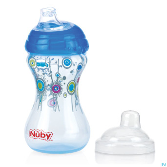 Nuby cl gobelet a/gout.easy grip design. +6m bleu