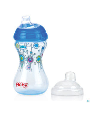Nuby cl gobelet a/gout.easy grip design. +6m bleu