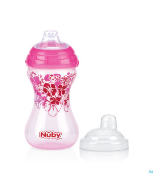 Nuby cl gobelet a/gout.easy grip design. +6m bleu
