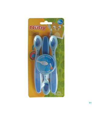 Nuby cl cuillere thermosensensible +3m bleu
