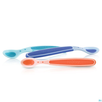 Nuby cl cuillere thermosensensible +3m bleu