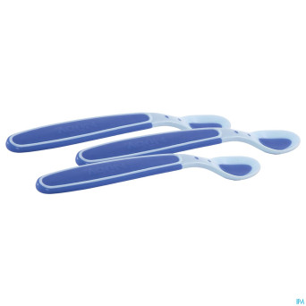 Nuby cl cuillere thermosensensible +3m bleu