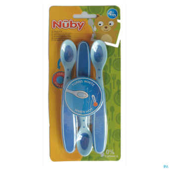 Nuby cl cuillere thermosensensible +3m rose