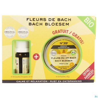 Fleurs de bach bio n39 urgence gutt 10ml+past 50g