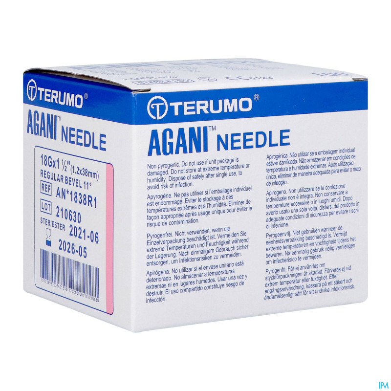 Terumo aiguille agani 18g 1 1/2 rb rose  100
