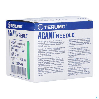 Terumo aiguille agani 21g 5/8 rb vert   100