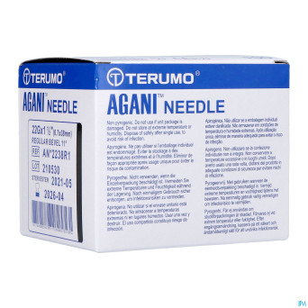 Terumo aiguille agani 22g 1 1/2 rb noir   100