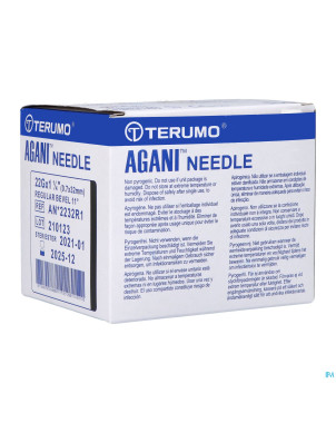 Terumo aiguille agani 22g 1 1/4 rb noir  100