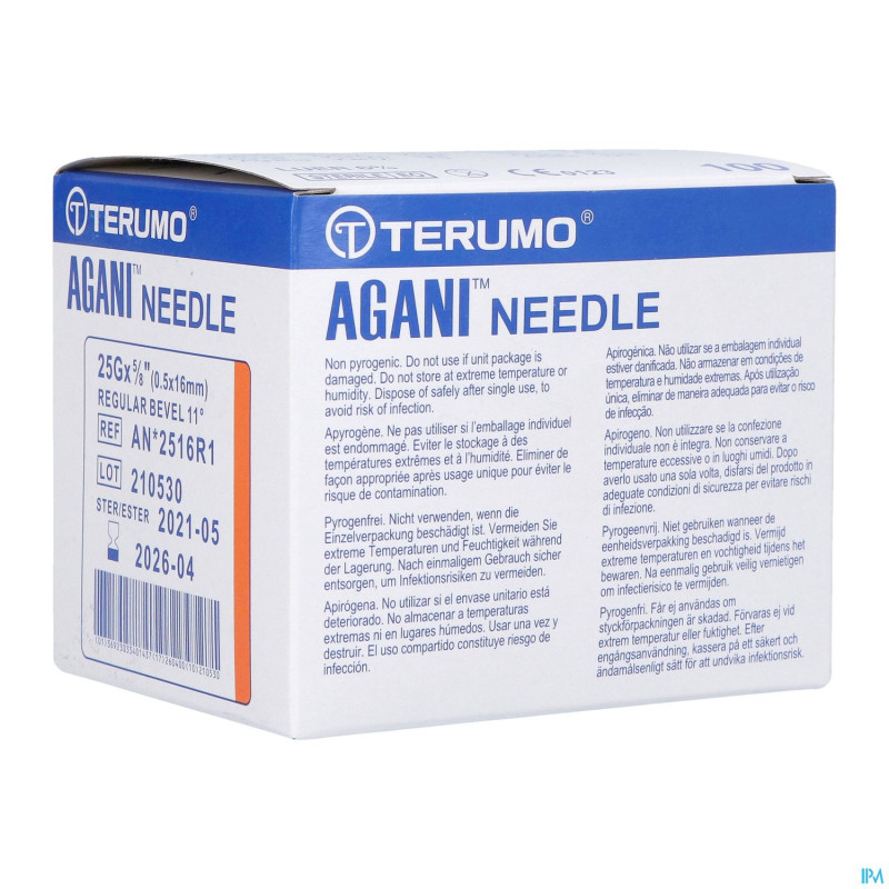 Terumo aiguille agani 25g 5/8 rb orange  100