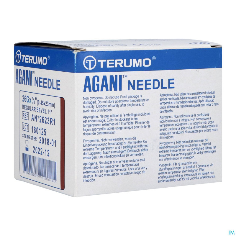 Terumo aiguille agani 26g 7/8 rb    100