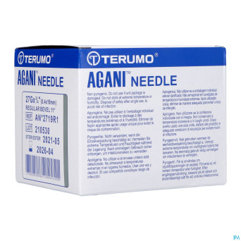 Terumo aiguille agani 27g 3/4 rb gris   100