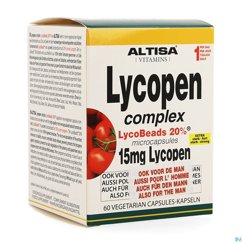 Altisa lycopen complex 15mg + se + zn   v-caps  60