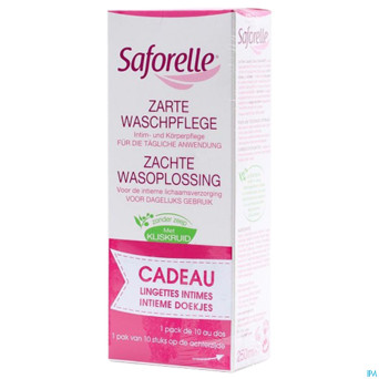Saforelle soin lavant doux 250ml + ling. intim. 10