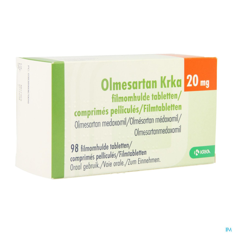 Olmesartan krka 20mg comp pell  98 x 20mg