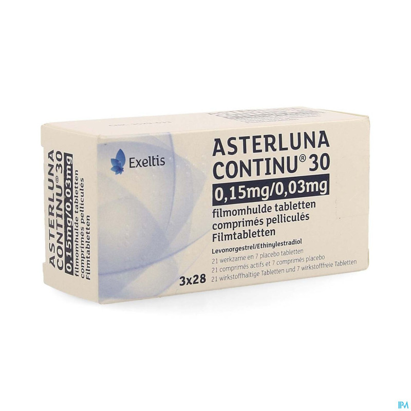 Asterluna continu 30 0,15mg/0,03mg comp pell3x21+7