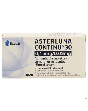 Asterluna continu 30 0,15mg/0,03mg comp pell3x21+7