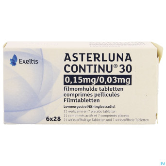Asterluna continu 30 0,15mg/0,03mg comp pell6x21+7