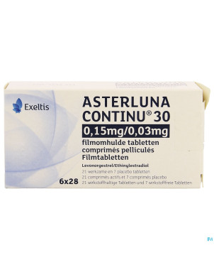 Asterluna continu 30 0,15mg/0,03mg comp pell6x21+7