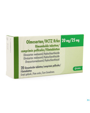 Olmesartan hctz krka 20/25,0mg comp pell  28