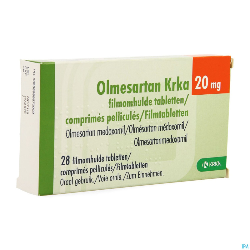 Olmesartan krka 20mg comp pell  28 x 20mg