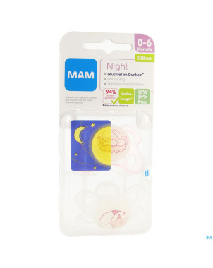 Mam sucette night 0-6m fille