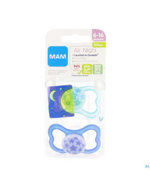 Mam sucette air night +6m fils