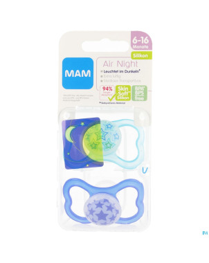 Mam sucette air night +6m fils