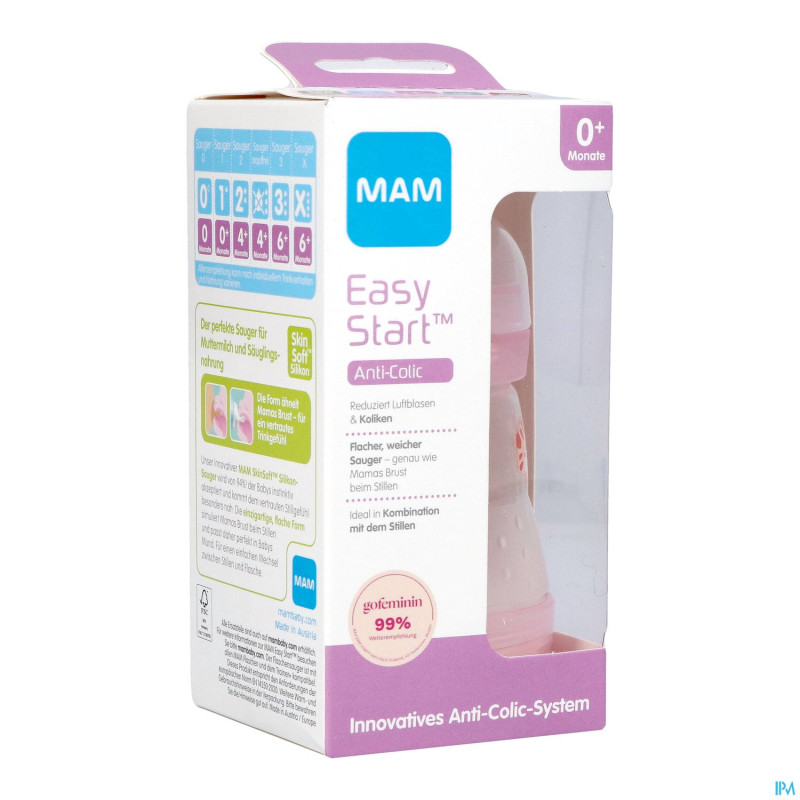 Biberon mam easy start a/colic 160ml meisje