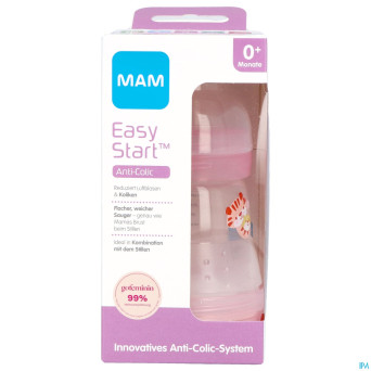 Biberon mam easy start a/colic 160ml meisje