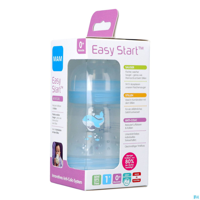Biberon mam easy start a/colic 160ml jongen