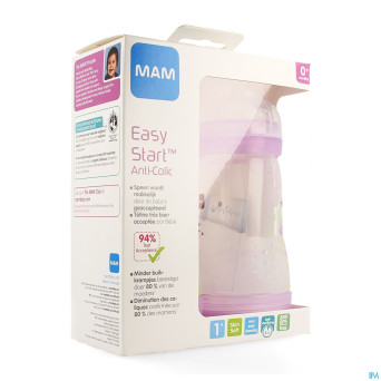 Mam biberon easy start a/colique fille 260ml